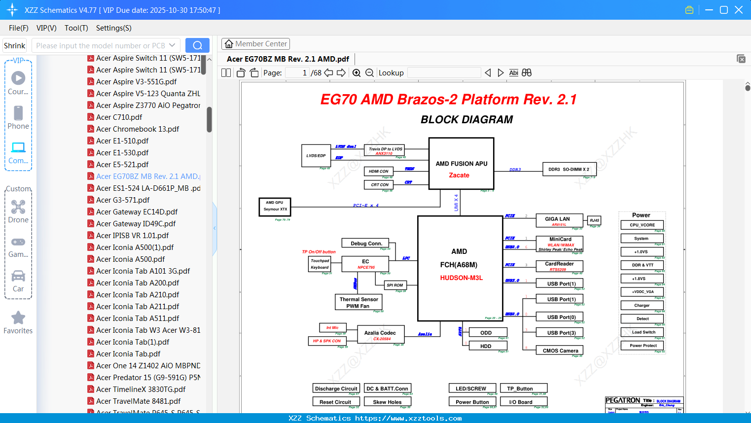 Laptop Acer EG70BZ MB Rev. 2.1 AMD